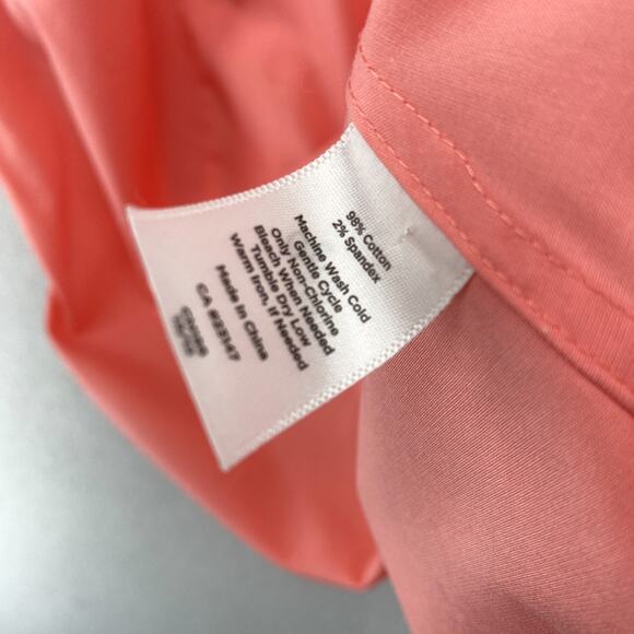 TALBOTS Shirt 22WP Wrinkle Resistant Sleeveless Button Up Stretch Cotton Orange - Picture 7 of 10